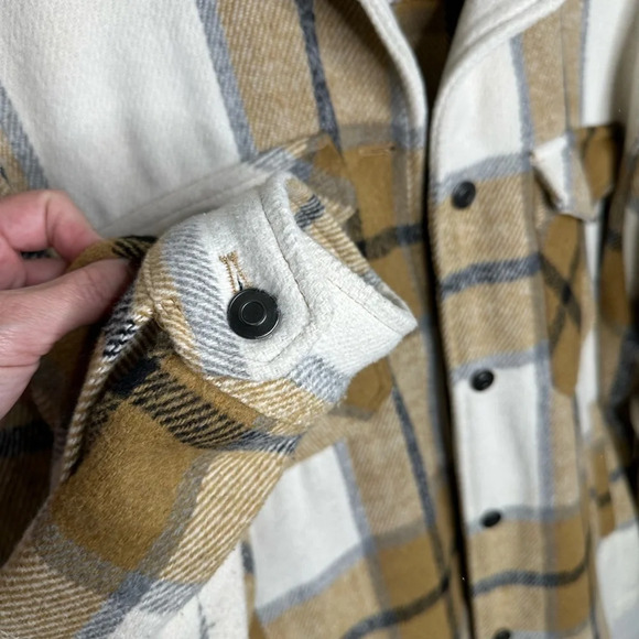 Workshop Plaid Oversized Shacket Jacket Brown Tan - Size XL - Picture 2 of 7